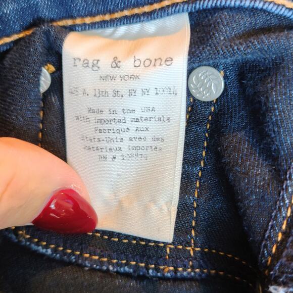 Rag & Bone/ Jean Size 25 Beckett 10 Inch Bell Faux Front Pockets Zip Front - Picture 3 of 6